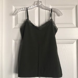 Old Navy spaghetti strap tank with lace trim.